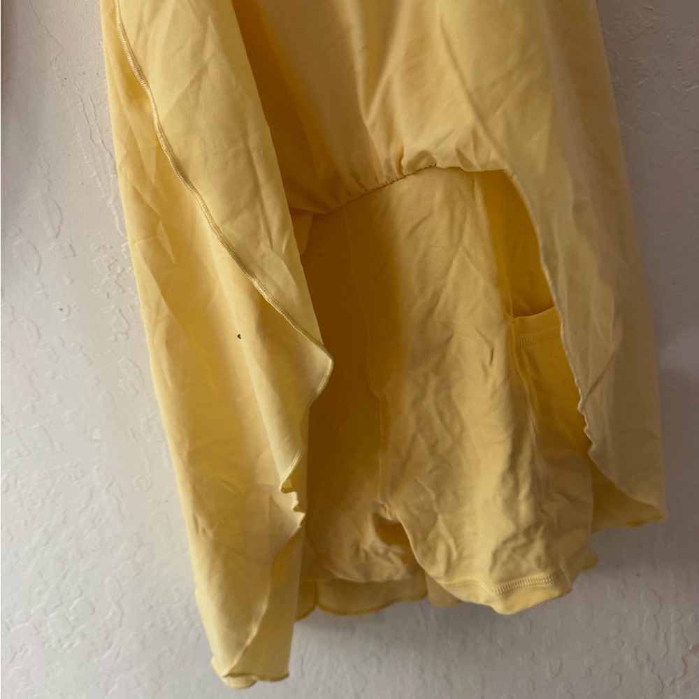 Aerie OFFLINE Real Me Apron Mini Dress Yellow NWT FLAW - Picture 6 of 7